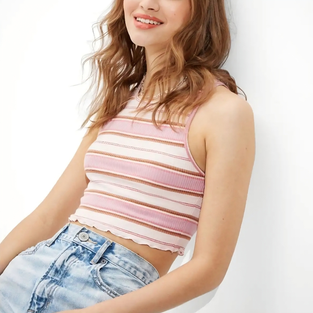 American Eagle Soft & Sexy Rib Crop Tank XS